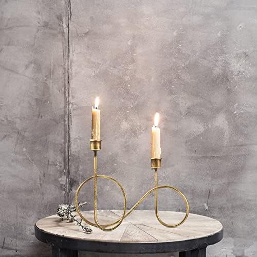 Twisted Brass Candlestick Holder for Table Decoration