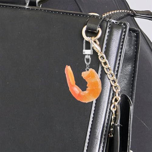 LOGOFUN 15PCS Shrimp Keychains for Bags and Keys