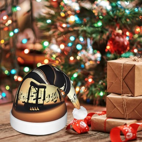 Piano Violin Music Notes Christmas Hat with LED Lights