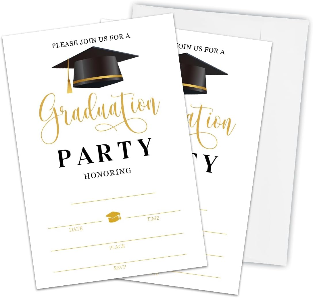 Graduation Invitation Cards With 20 Envelopes