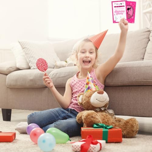 30 Pack Pink Birthday Invites for Girls with Envelopes and Stickers