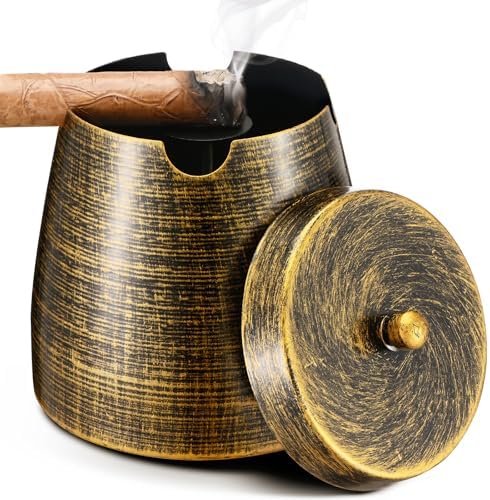 Cigar Ashtray with Lid for Outdoor Patio Use Windproof