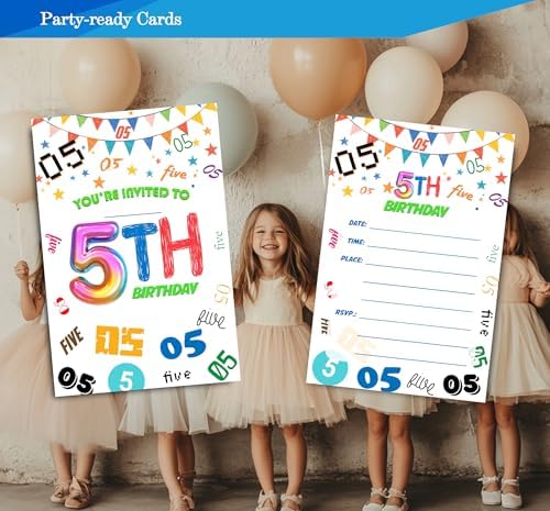 5th Birthday Invitations 4x6 Inches 30 Sets