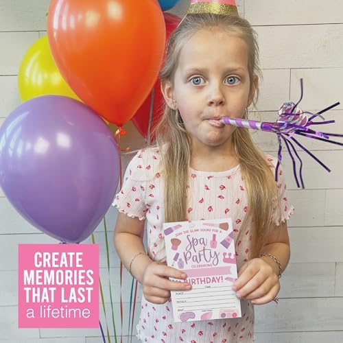 Hadley Designs 15 Glam Kids Spa Birthday Party Invitations for Girls 1