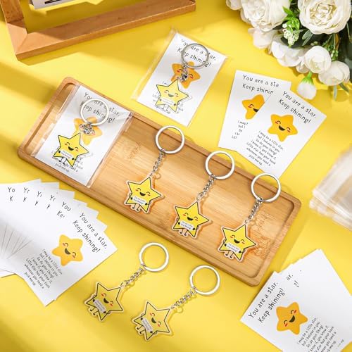 60 Sets Youre a Star Keychains with Cards Back to School Student Gifts