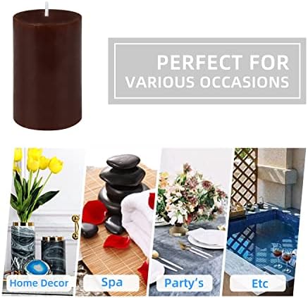 Jeco 3 Inch Brown Pillar Candle