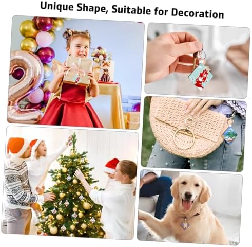DOITOOL 40Pcs Sublimation Keychain Blanks Double Sided Key Rings for DIY Projects