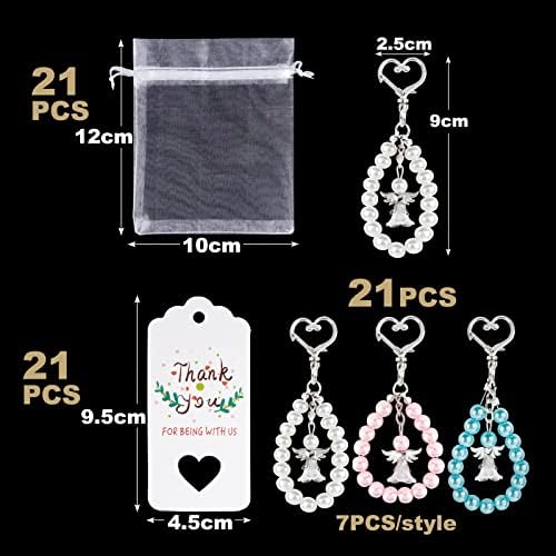 BOFUNX 21pcs Wedding Favor Bags with Keyring Angel Favors