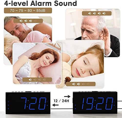 Simple Digital Alarm Clock with 75 Display and Dual Alarms