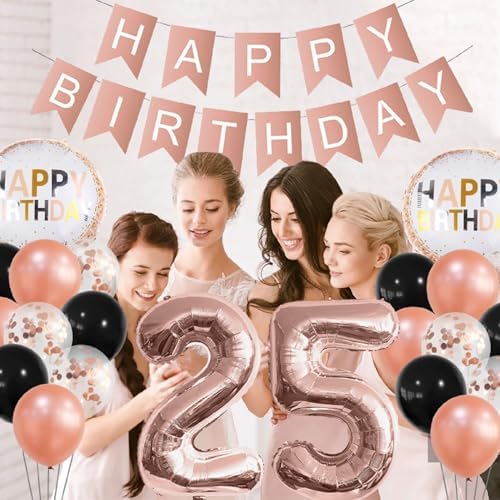 Rose Gold 52 Birthday Foil Balloons Decorations