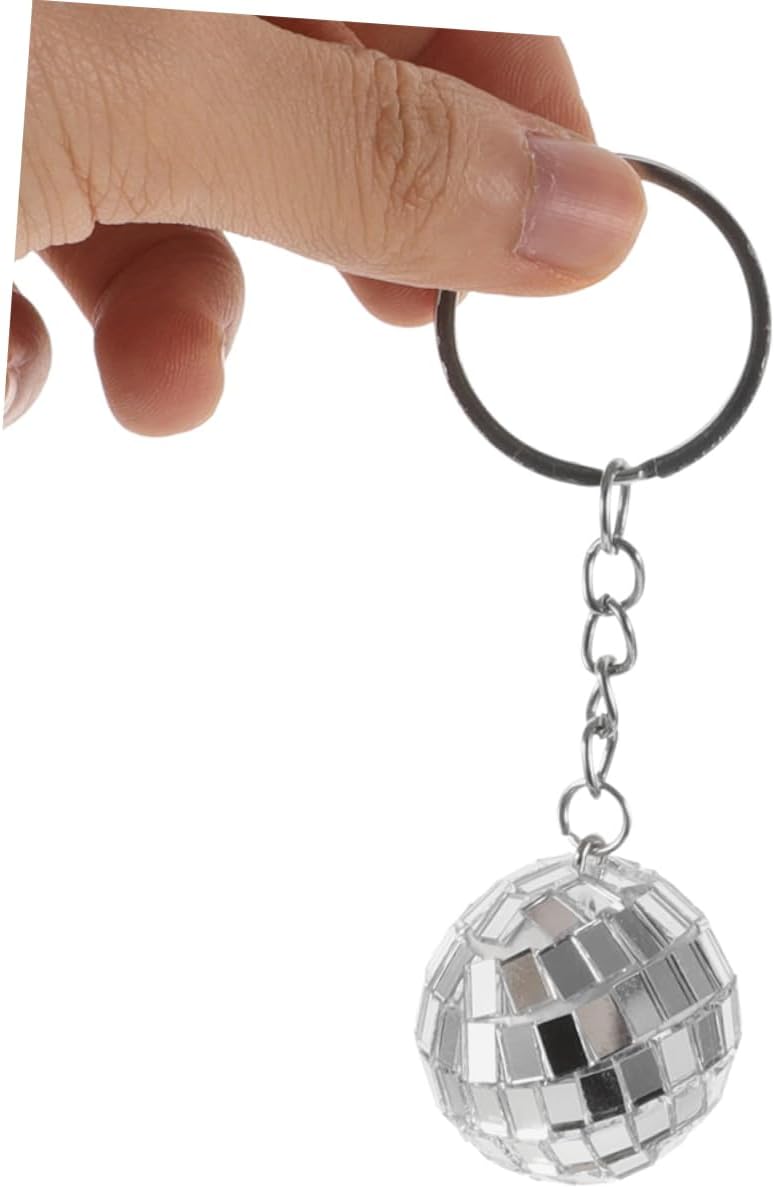 Wakauto 6pcs Mirror Disco Ball Keychains