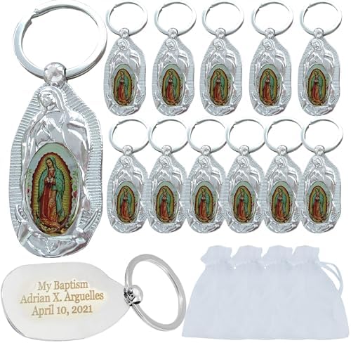 Personalized First Communion Keychain Favor 12 PCS Silver