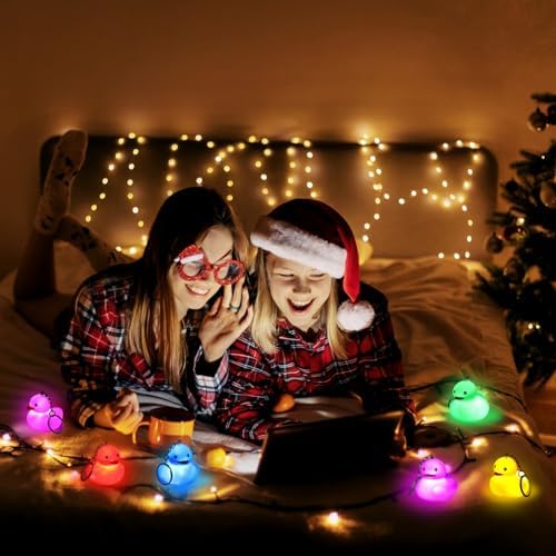 Deekin 48 Piece LED Light Rubber Duck Keychain Set