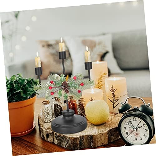 Elegant Christmas Candle Holder Three-Headed Table Centerpiece