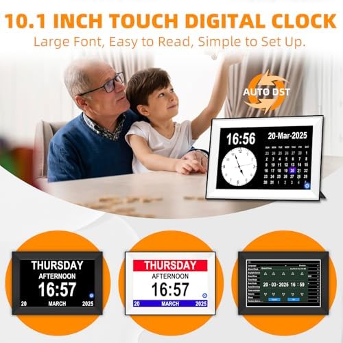 Bgift 10 Inch Touchscreen Alarm Clock for Seniors