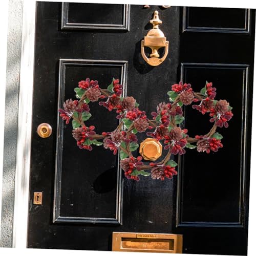4pcs Christmas Candle Pine Cones and Berries Holiday Decor Set