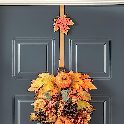Glitzhome 3 Pack Glitter Acorn Leaf Pumpkin Wreath Hangers