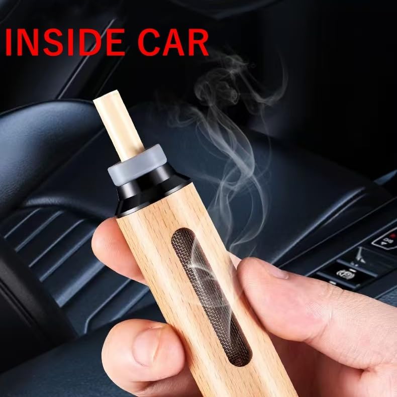 2pcs Handmade Wooden Portable Ashtray Set Black and Silver