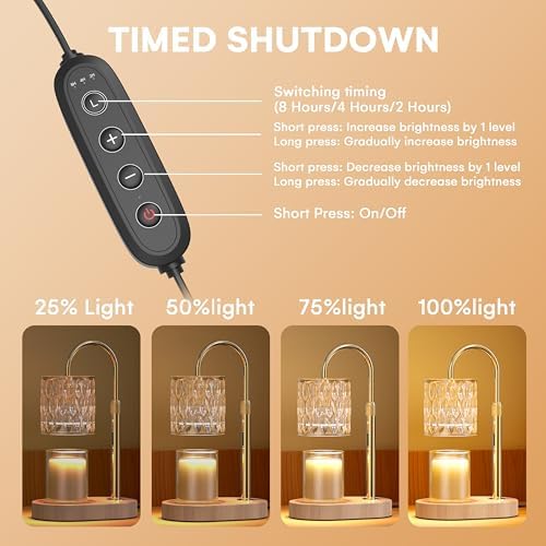 Candle Warmer Lamp with Adjustable Height and Timer