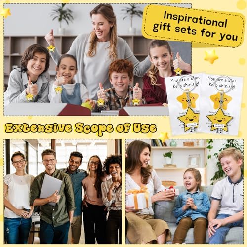 60 Sets Youre a Star Keychains with Cards Back to School Student Gifts