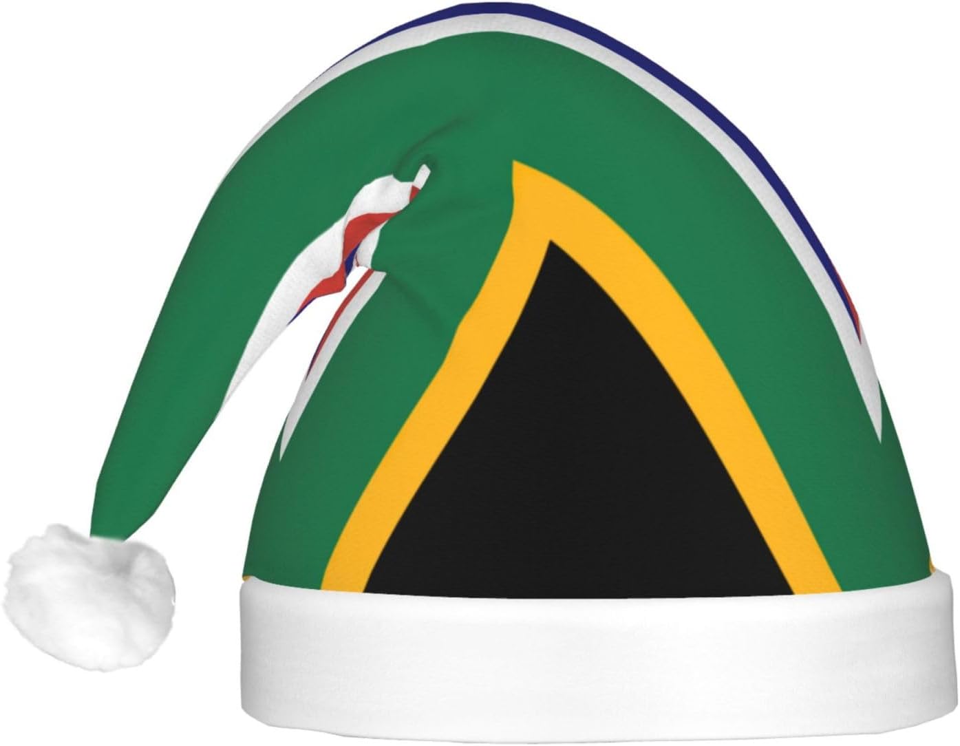 South African Flag Print Christmas Hat with LED Lights