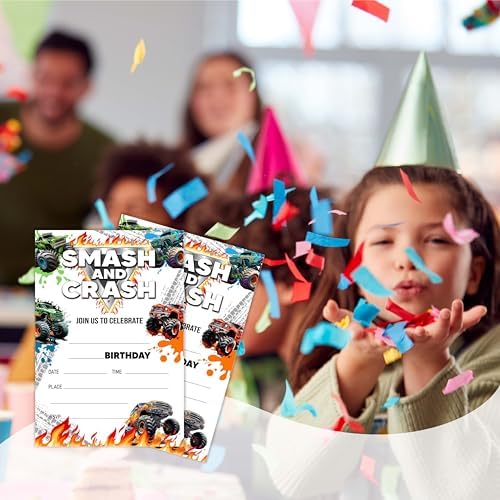 4x6 Truck Birthday Invitations with Envelopes