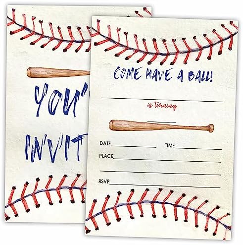 AWSICE Baseball Birthday Invites 20 Cards with Envelopes