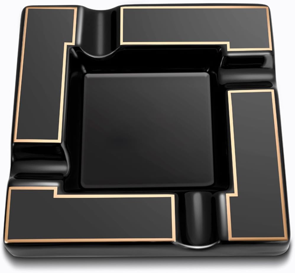 Seliau Large Ceramic Cigar Ashtray Black
