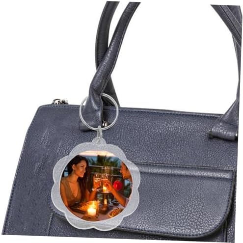 100pcs Flower Keychains Photo Frame Keyrings for Events