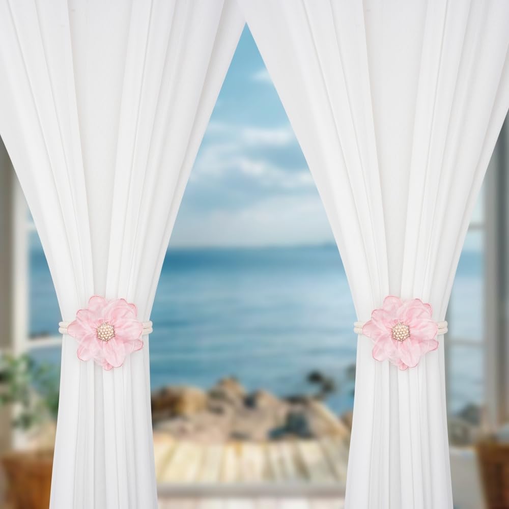 SUQ I OME Lotus Flower Curtain Tiebacks Pink