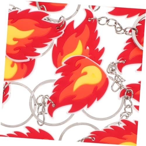 Wakauto 10Pcs Firefighter Keychain Flame Design