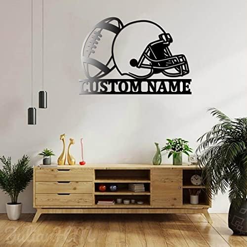 Julian-HM Football Helmet Metal Wall Art With LED Lights