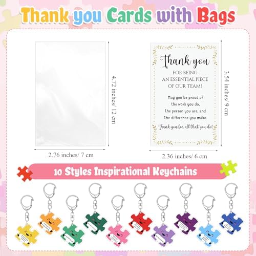 Geelin Team Puzzle Keychain Gift Set for Employees and Teachers