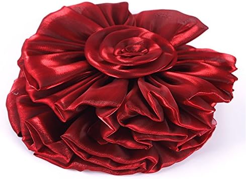 2 Pcs Burgundy Lace Flower Curtain Tieback Buckle Decor