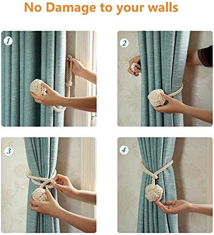 Melaluxe 4 Pack Curtain Tiebacks - Heavy Duty Red Holdbacks