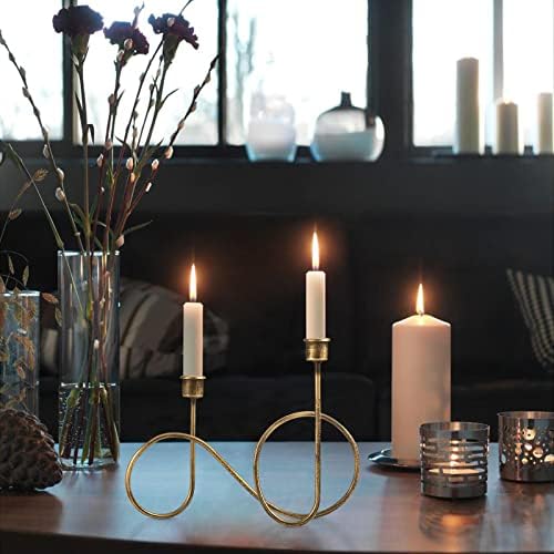 Twisted Brass Candlestick Holder for Table Decoration
