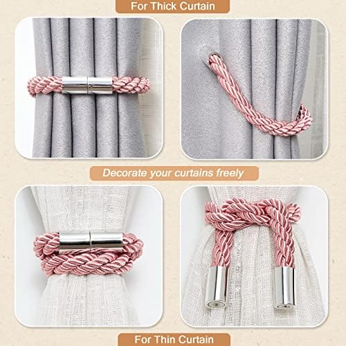 NICEEC 4 Pack Magnetic Curtain Tiebacks Modern Simple Design