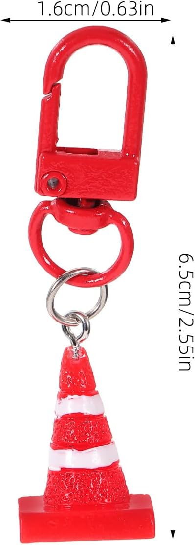 8Pcs Fun Traffic Cone Keychains - Vibrant Design