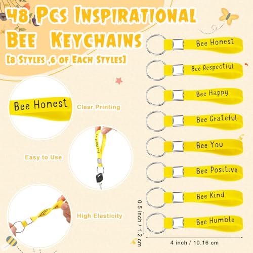 Back to School Gifts for Students from Teacher Inspirational Bee Keychain Cards