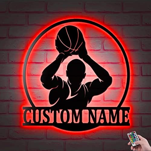 Custom Basketball Player Metal Wall Art Sign 14 Inches