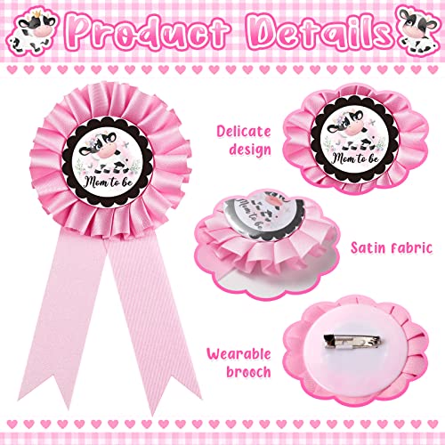 Chunful Pink Cow Mom to Be Sash Set