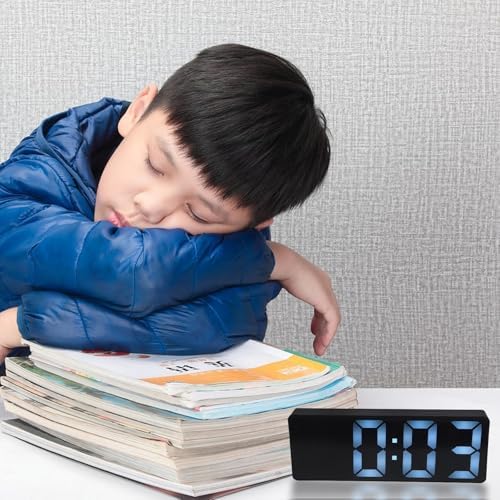 Luxshiny Digital Alarm Clock with Mirror Display