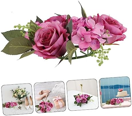 Elegant Faux Roses Candle Wreath for Home Decor