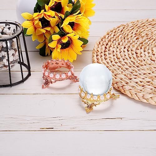 MECCANIXITY Gold Tone Crystal Ball Display Holder