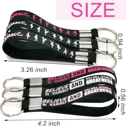 24 Pieces Ballet Party Silicone Keychains for Dance Lovers