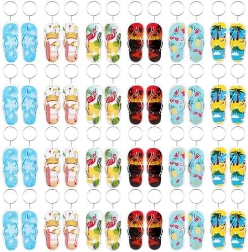 48 Packs Flip Flop Keychains Summer Party Favor