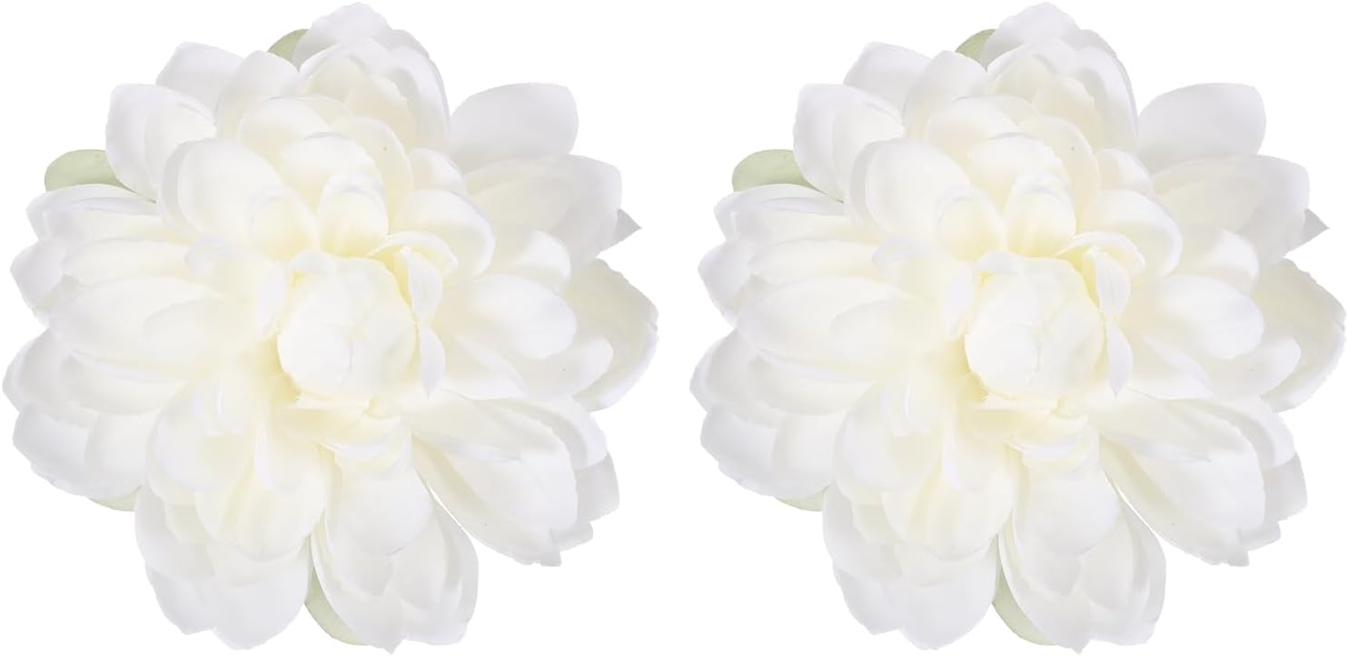 PATIKIL Lotus Flower Curtain Tiebacks 2 Pcs White Artificial Floral Clips