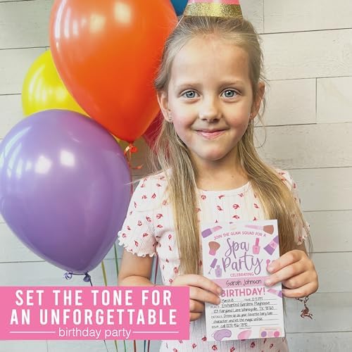 Hadley Designs 15 Glam Kids Spa Birthday Party Invitations for Girls 1
