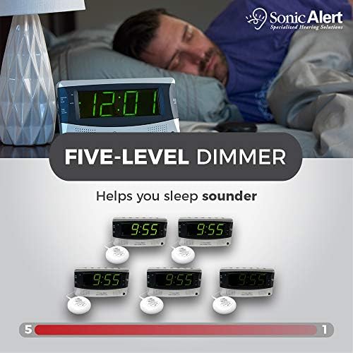 Sonic Alert Dual Alarm Clock with Shaker and Large Display