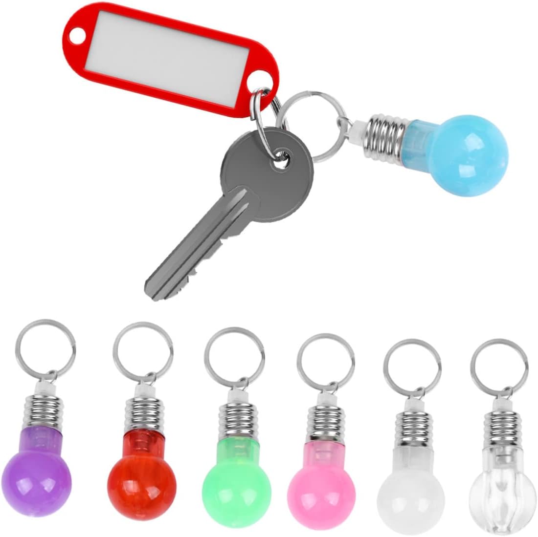 LED Bulb Key Chain with Light and Sound for Bags and Backpacks
